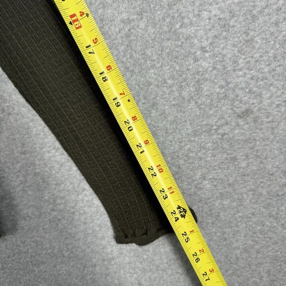 LUCKY BRAND Blouse Womens Large Green Linen Blend Top Long Sleeve Boho Knit - Picture 5 of 13